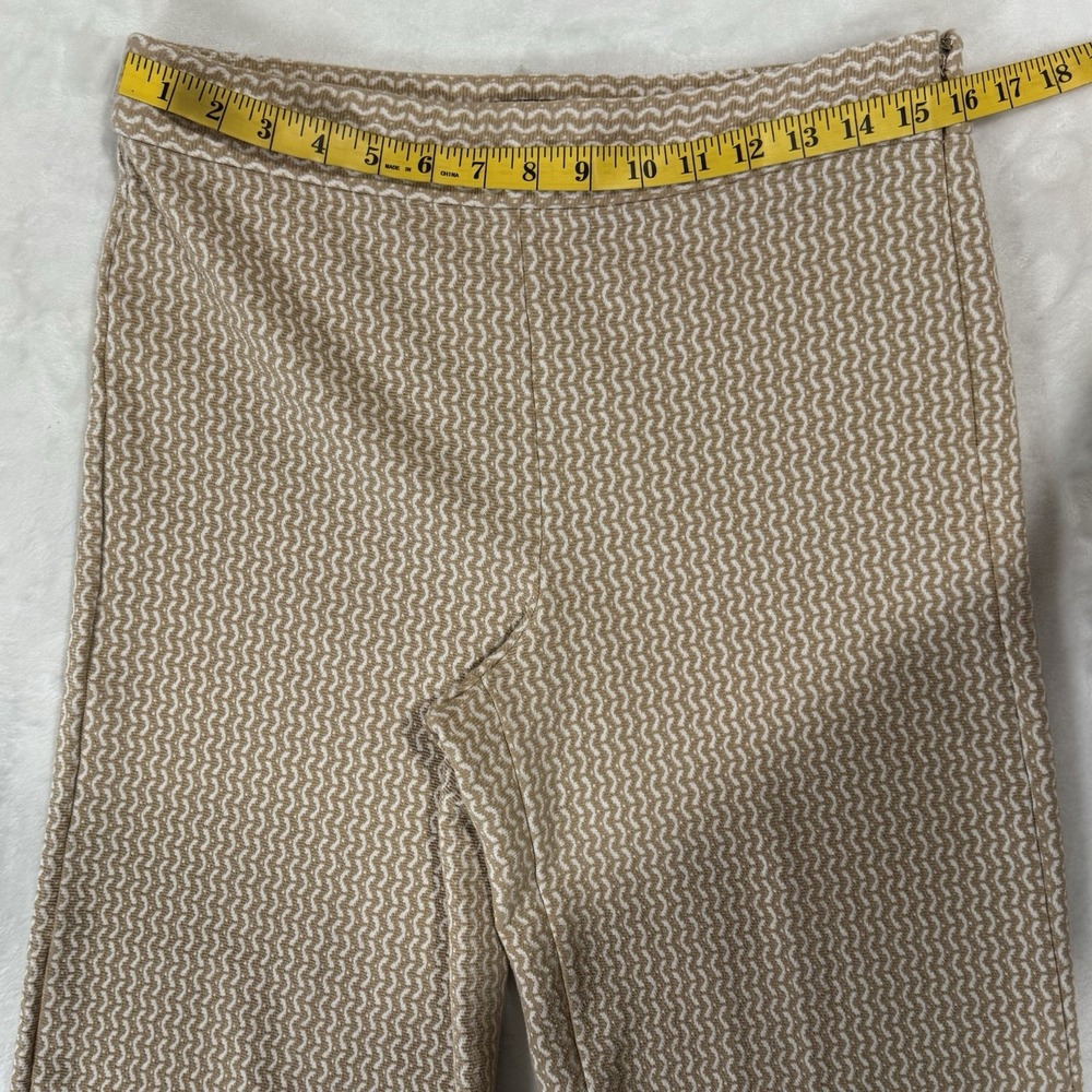 Ann Taylor Wide Leg Cropped Pants Size 8 Textured Stretch Knit Office Casual - Picture 9 of 16